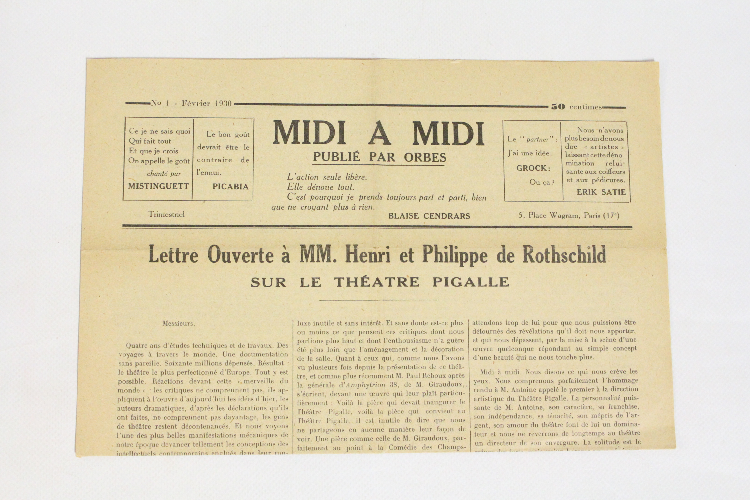 Midi à midi N°1 et seul numéro paru