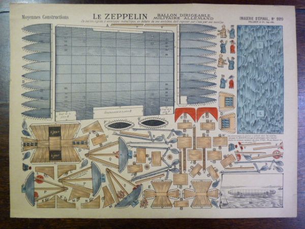 Moyennes constructions : Le ZEPPELIN, Ballon dirigeable militaire allemand. Imagerie …