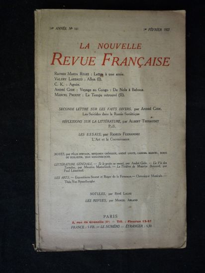 Nrf N°161 de la 14ème année