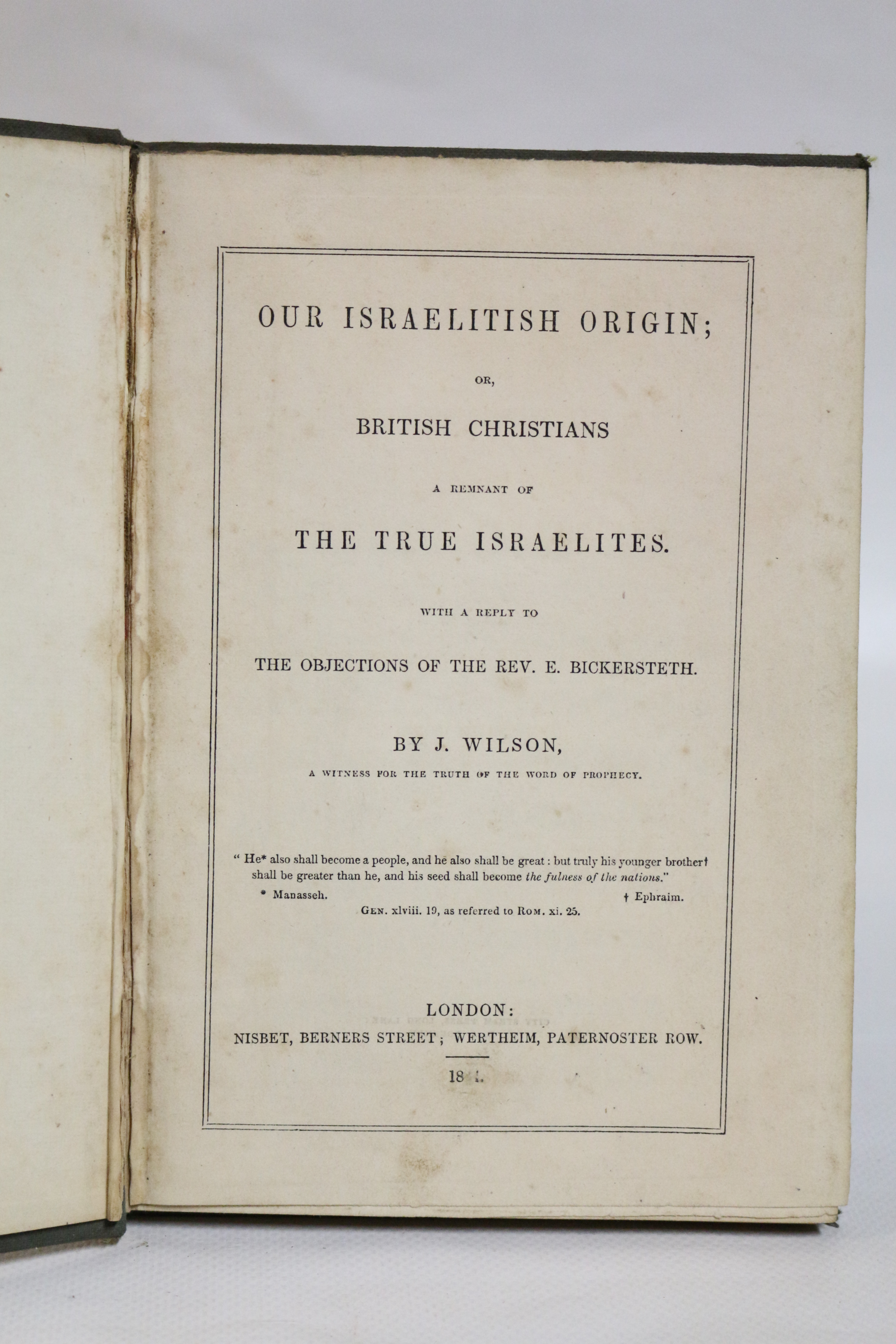 Our israelitish origin ; or, british christians. A remnant of …