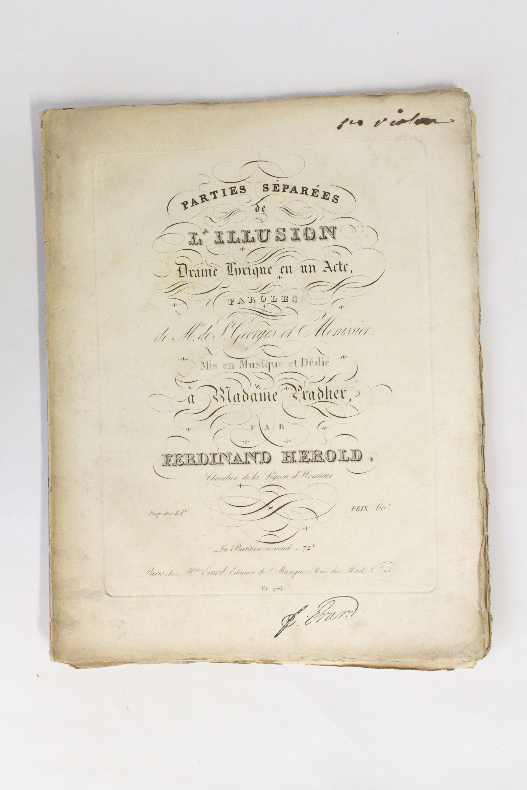 Partie de violon 1 de l'Illusion, drame lyrique en un …