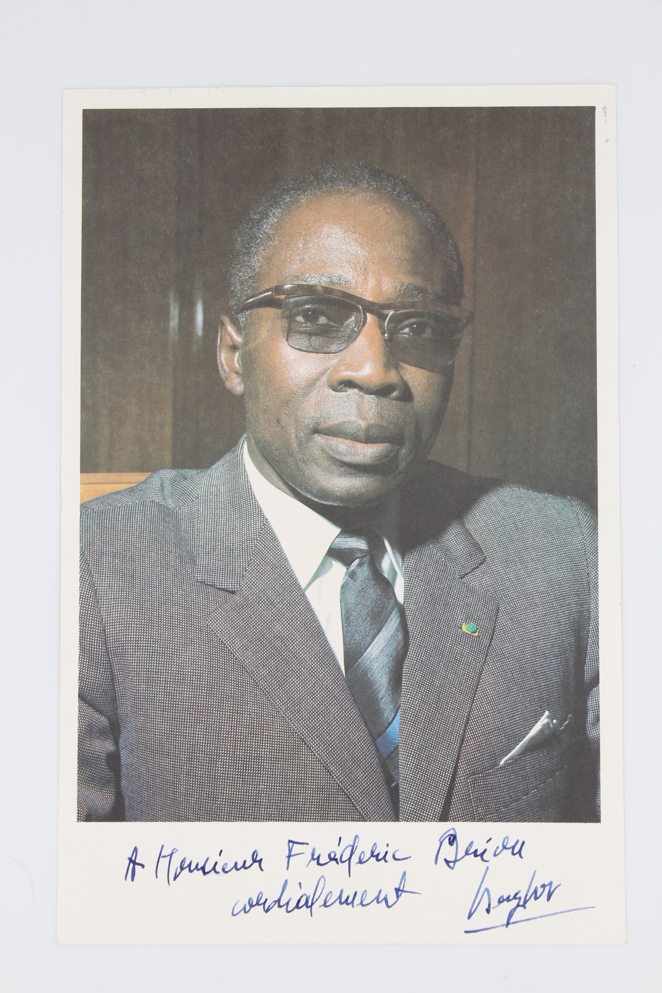 Portrait photographique dédicacé de Léopold Sédar Senghor