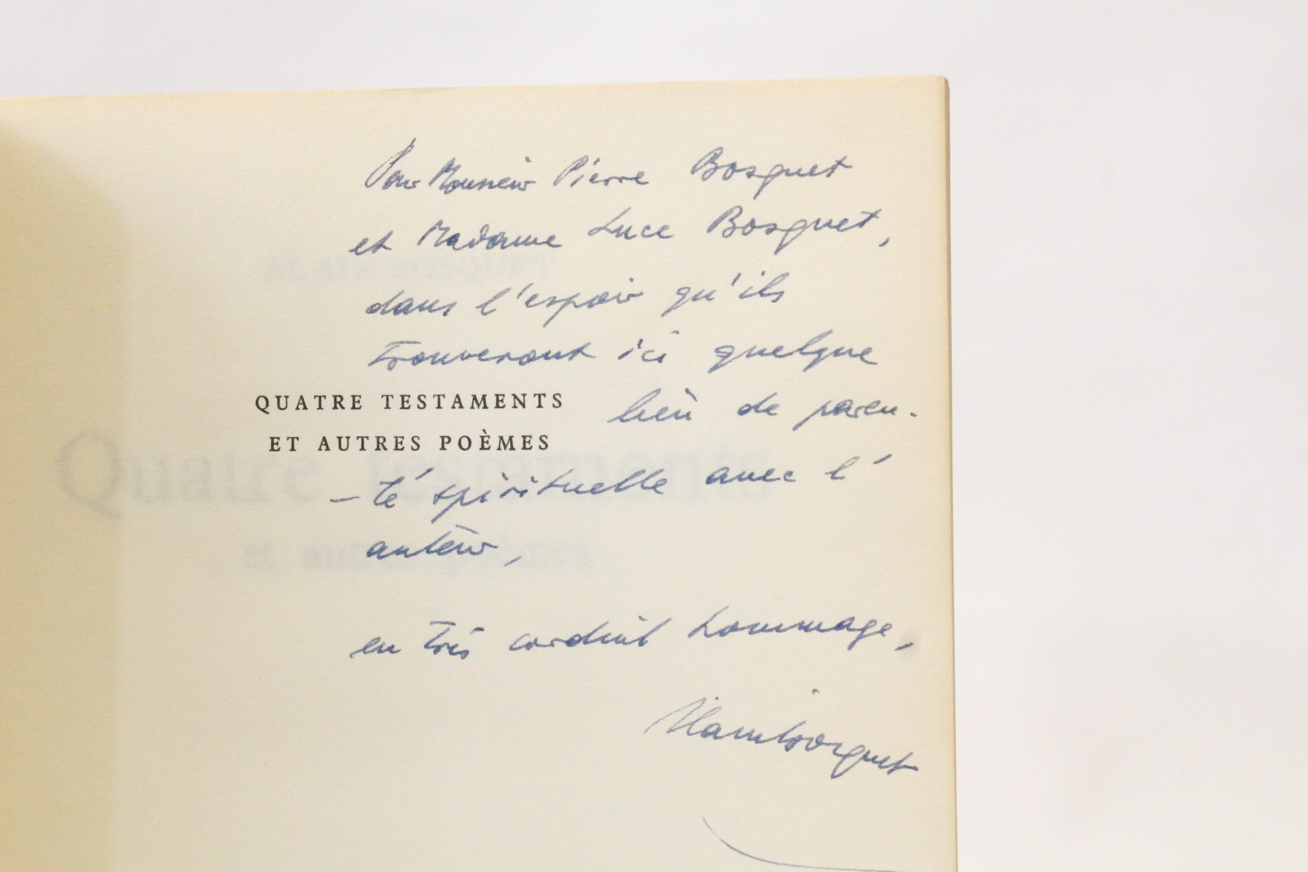Quatre testaments et autres poèmes
