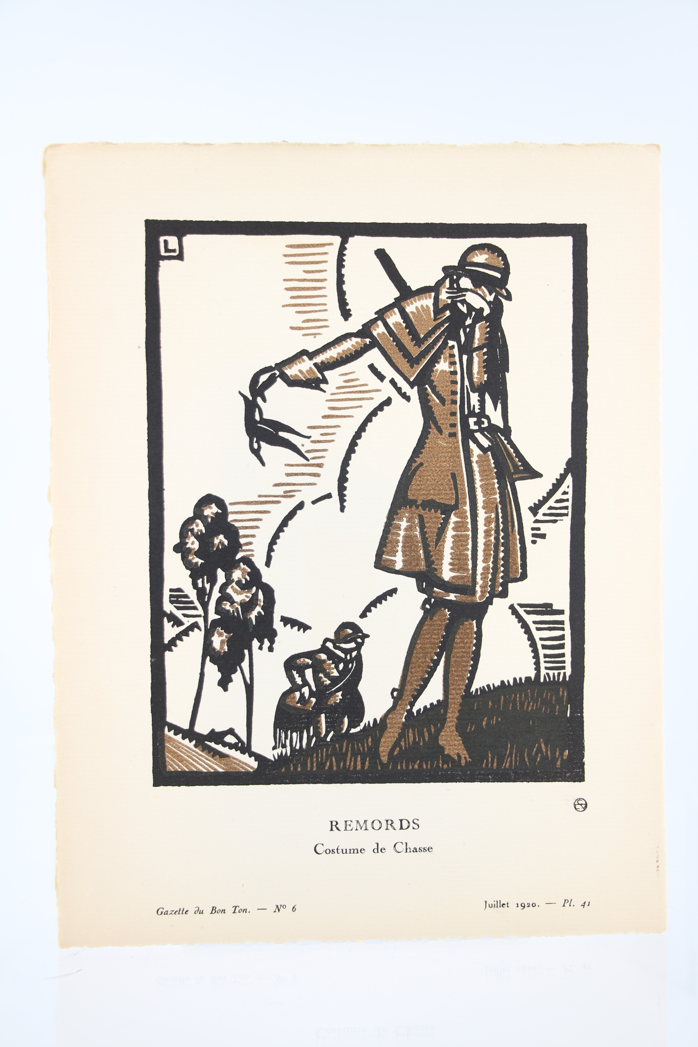 Remords. Costume de chasse (pl.41, La Gazette du Bon ton, …