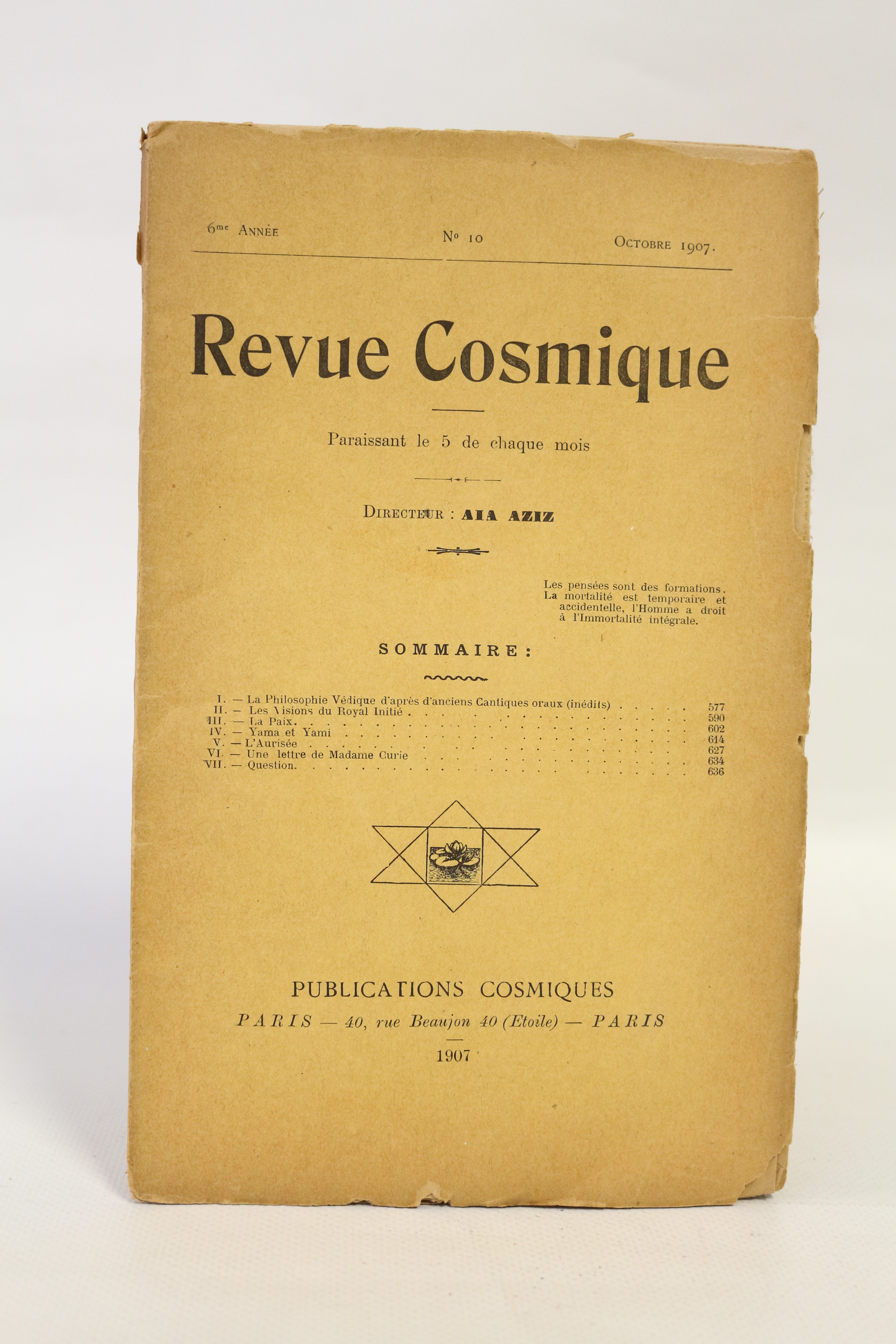 Revue cosmique N°10 de la 6ème année
