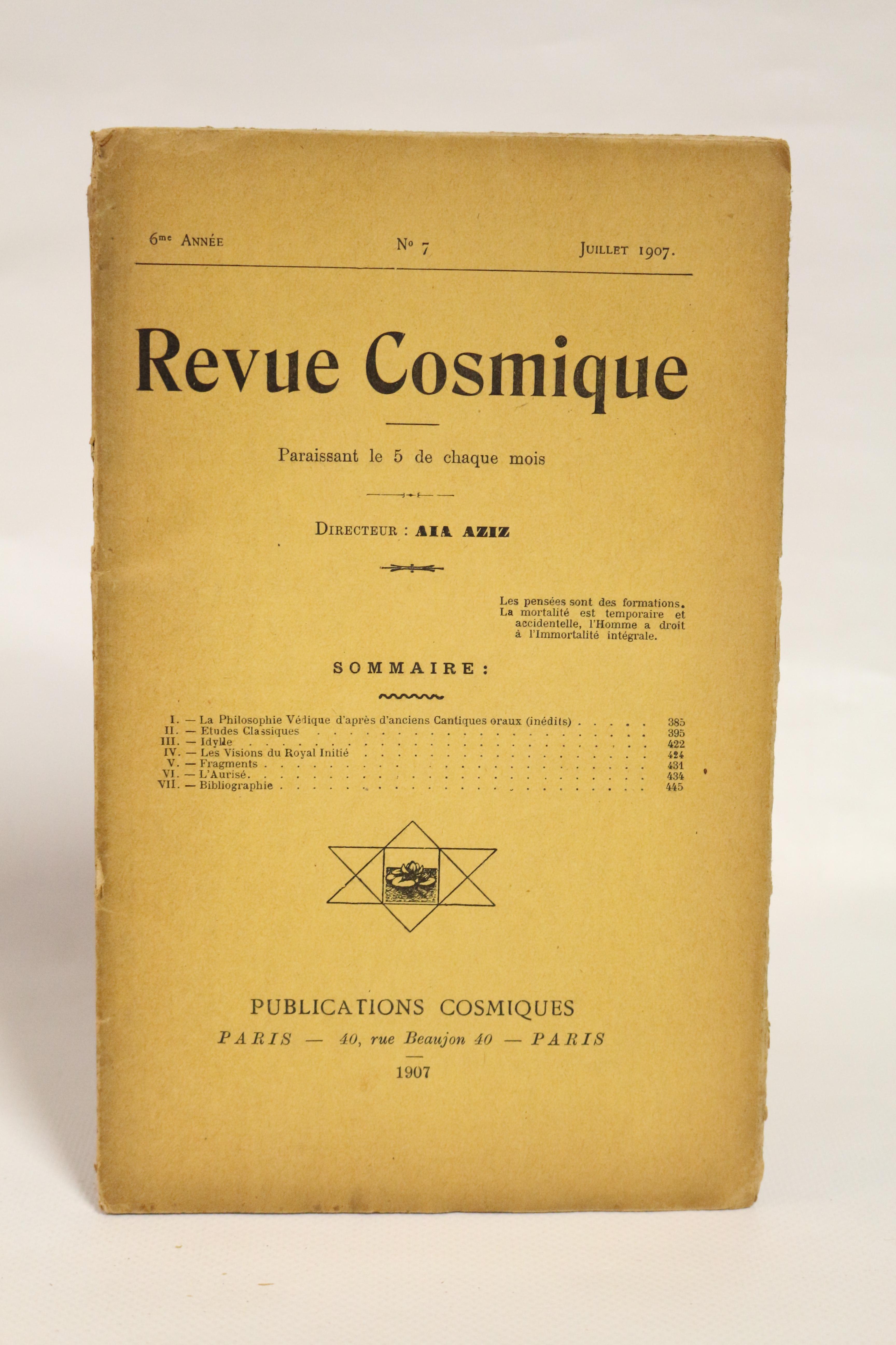 Revue cosmique N°7 de la 6ème année
