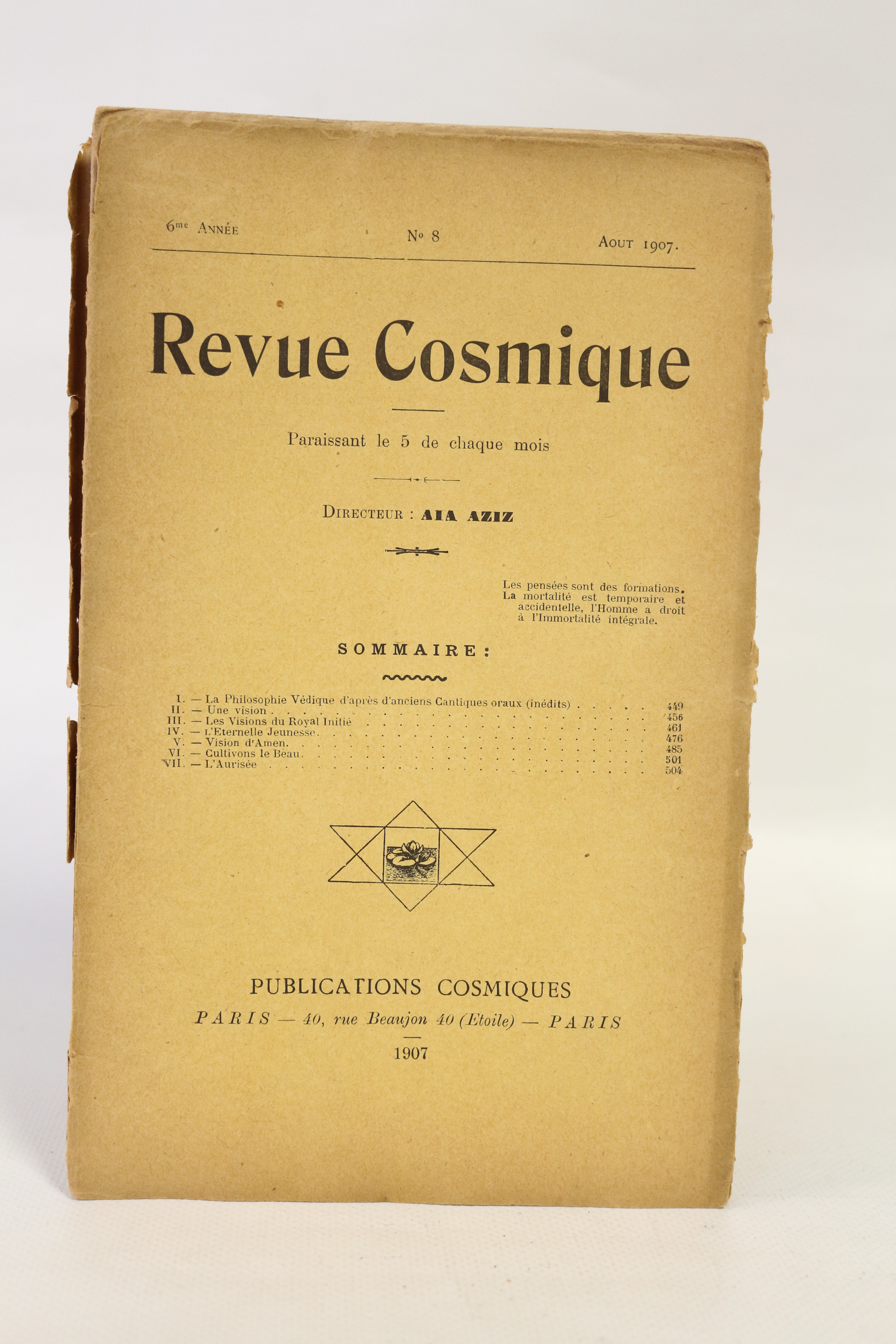 Revue cosmique N°8 de la 6ème année