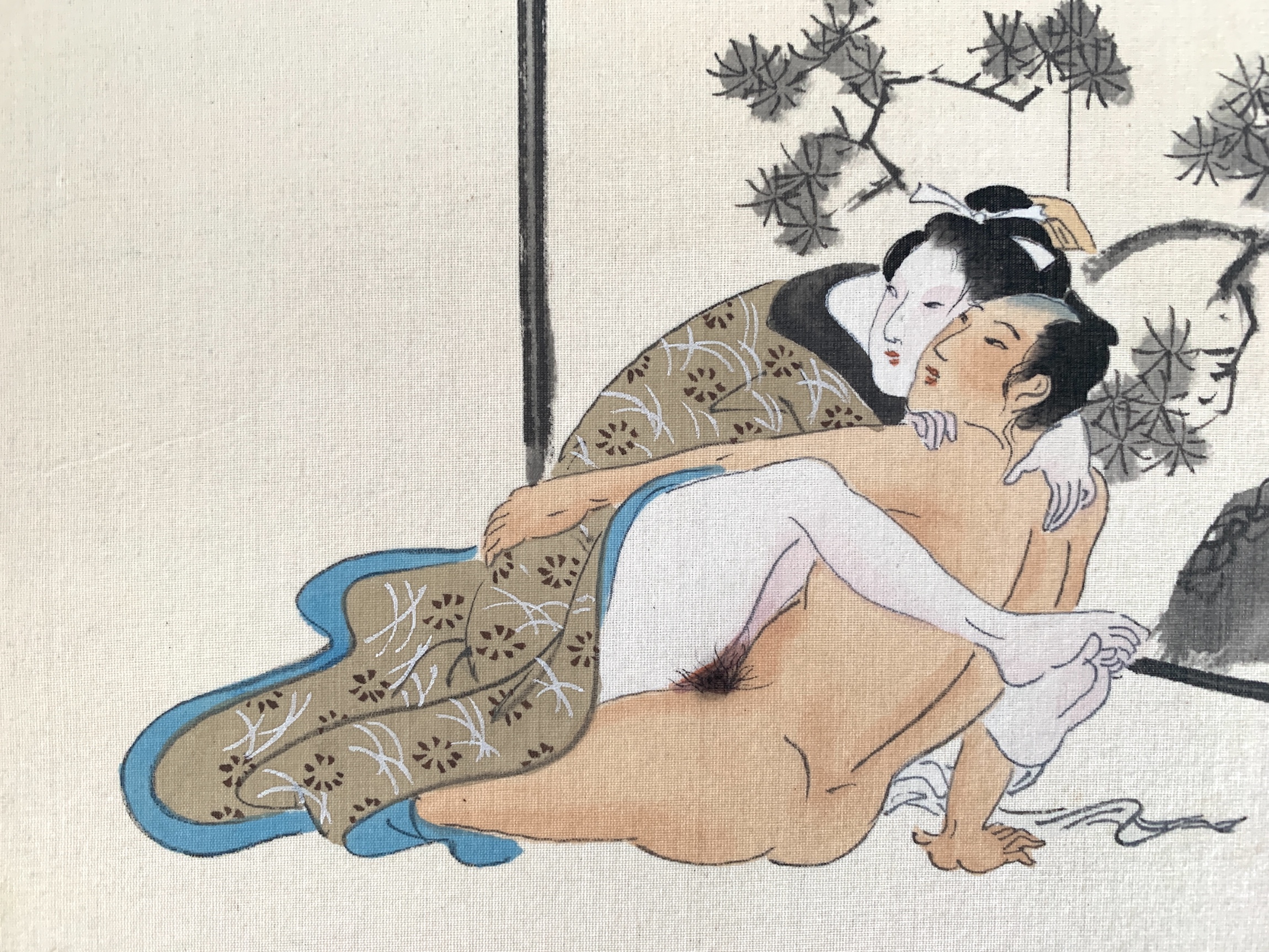 Shunga. Manuel de l'oreiller. Gouaches sur soie