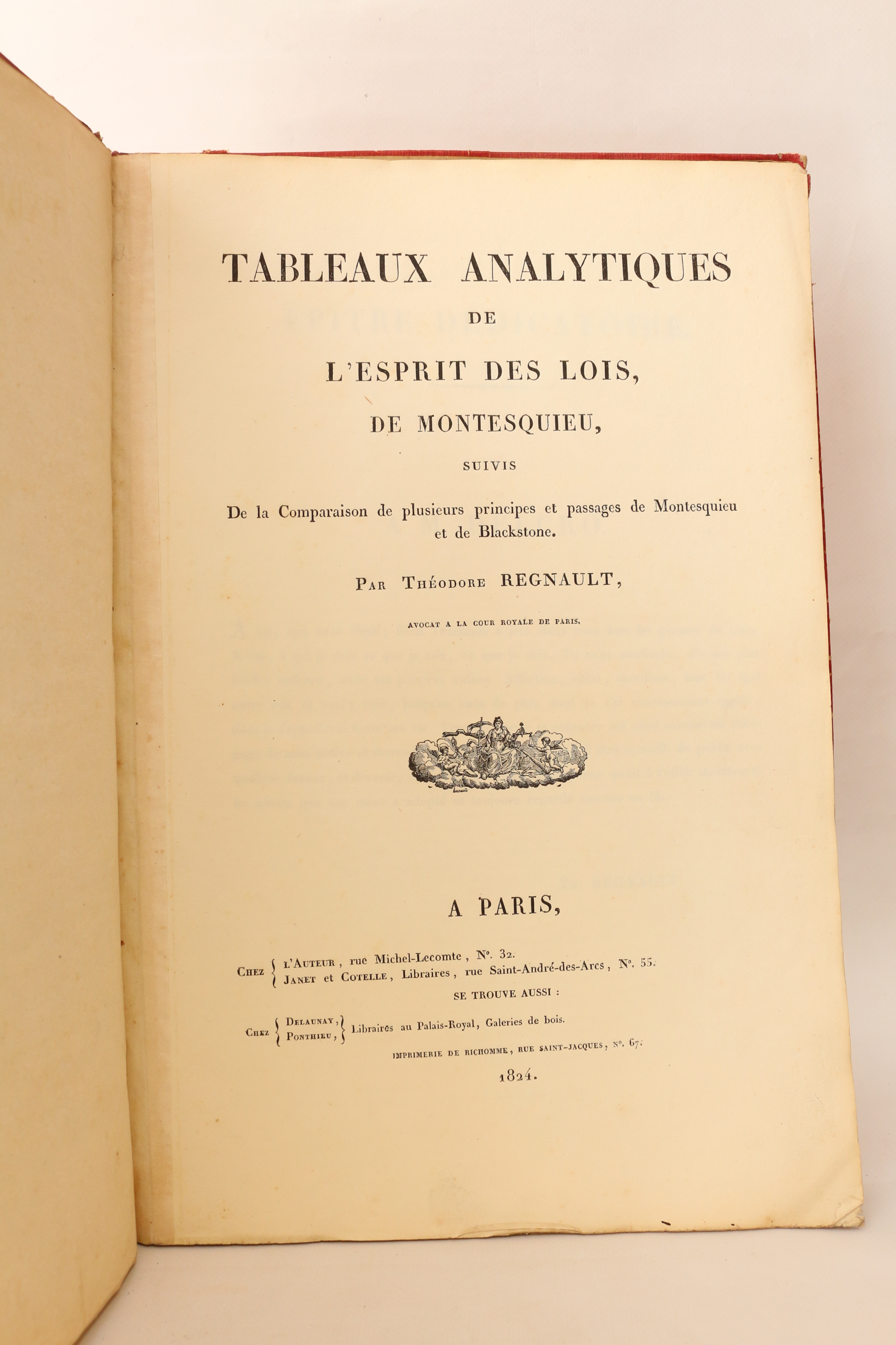 Tableaux analytiques de l'Esprit des Lois, de Montesquieu