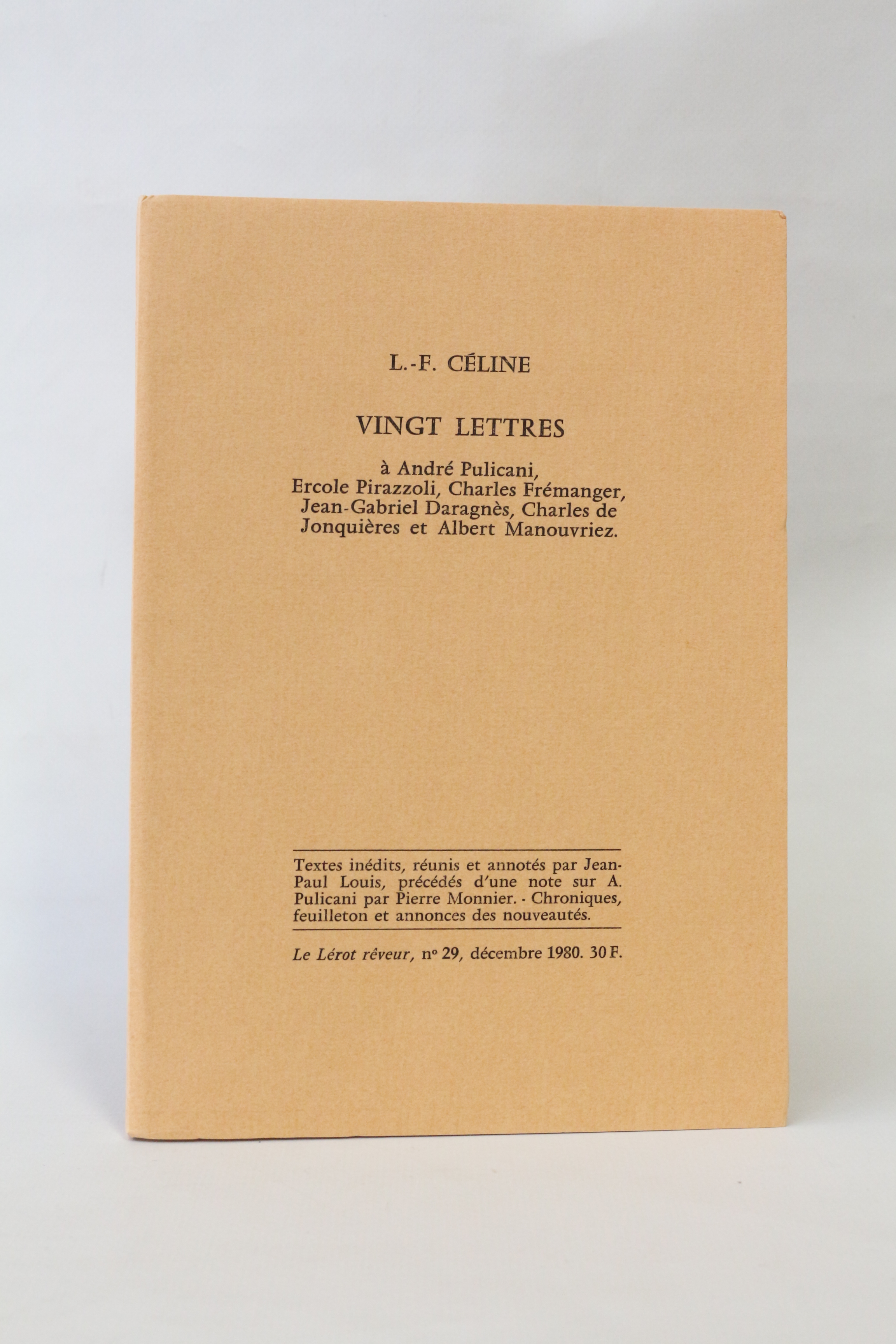 Vingt lettres à André Pulicani, Ercole Pirazzoli, Charles Frémanger, Jean-Gabriel …