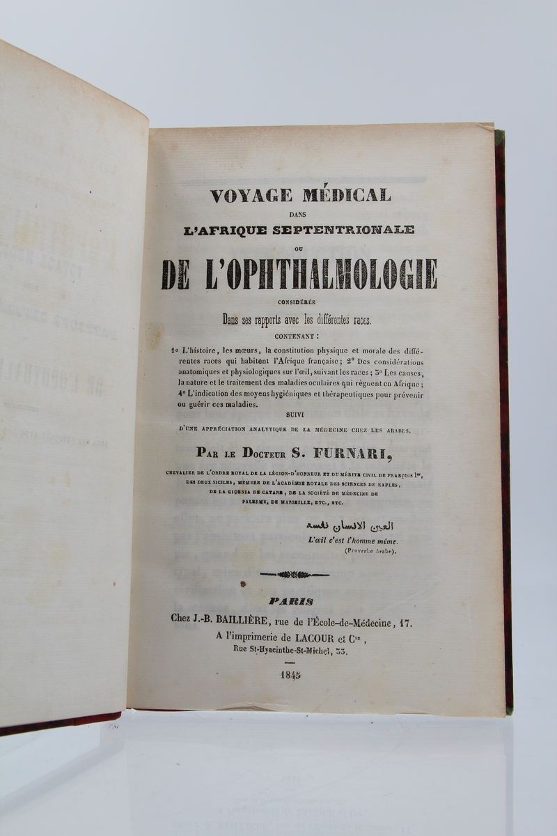 Voyage médical dans l'Afrique septentrionale ou de l'ophtalmologie considérée dans …