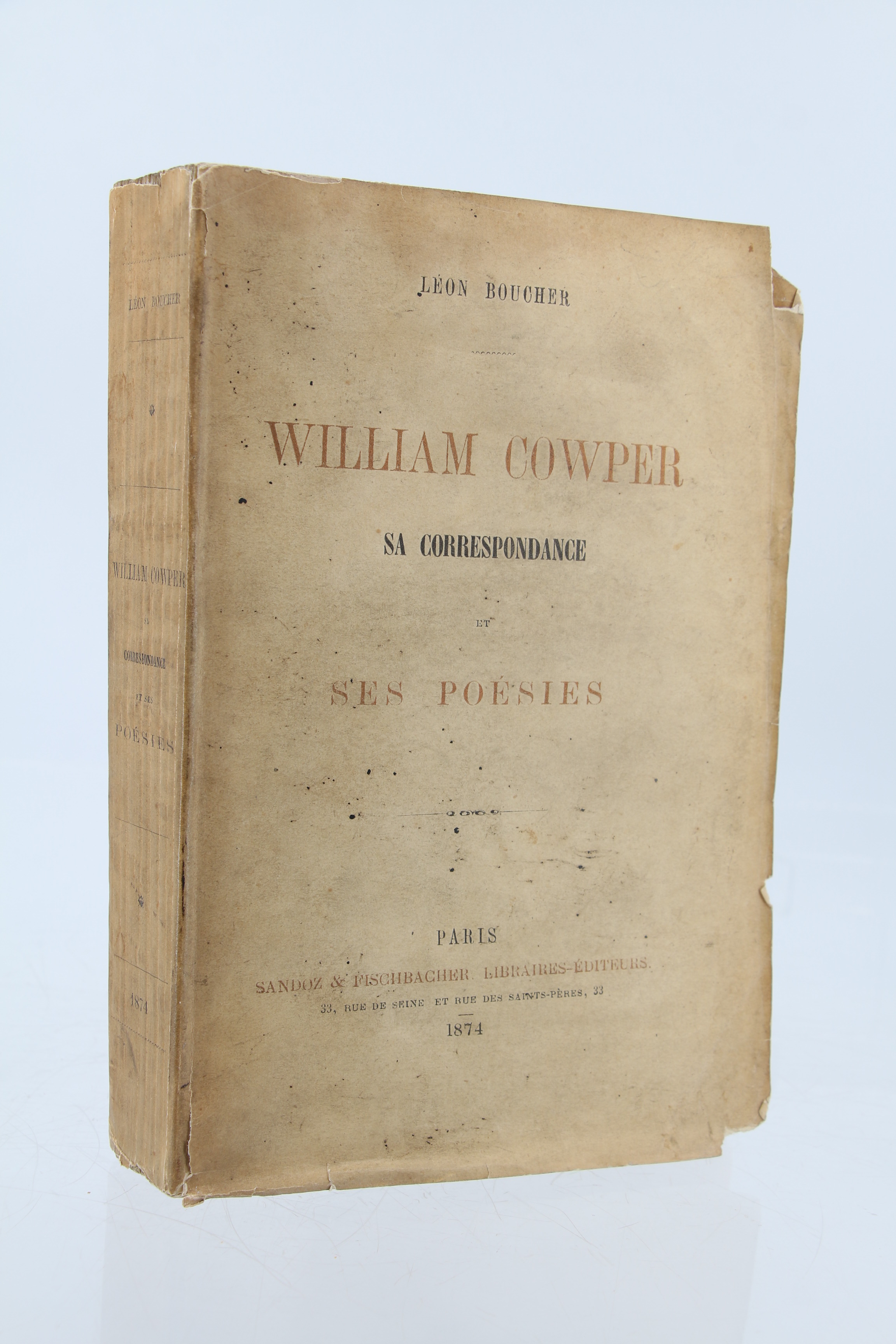 William Cowper sa correspondance et ses poésies
