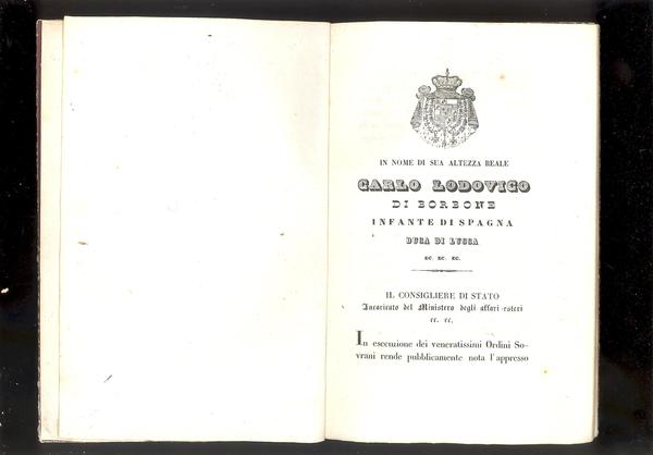 CONVENZIONE TRA LO STATO LUCCHESE E PONTIFICIO