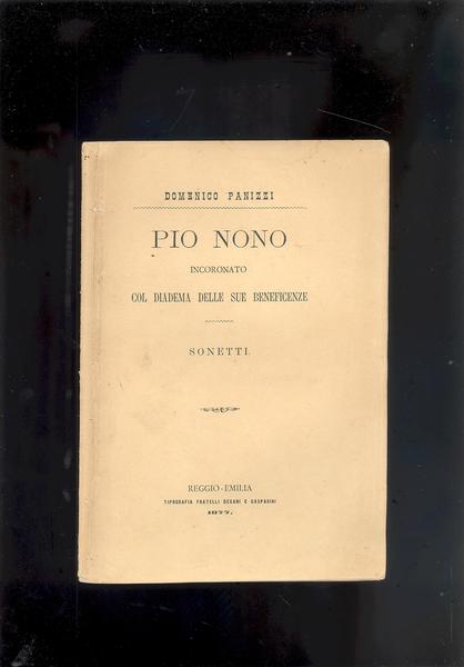 PIO IX INCORONATO COL DIADEMA DELLE SUE BENEFICENZE. SONETTI