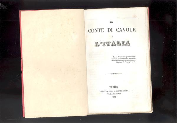 IL CONTE DI CAVOUR E L'ITALIA