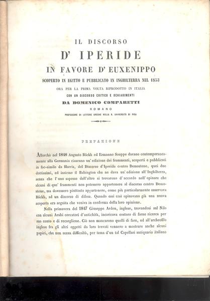 IL DISCORSO D' IPERIDE IN FAVORE DI EUXENIPPO