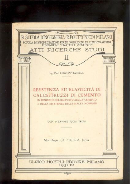 RESISTENZA ED ELASTICITA' DI CALCESTRUZZI DI CEMENTO IN FUNZIONE DEL …