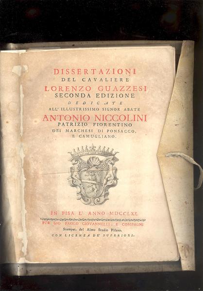 DISSERTAZIONI DEL CAVALIERE LORENZO GUAZZESI.