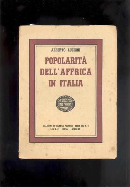 POPOLARiTA' DELL'AFFRICA IN ITALIA