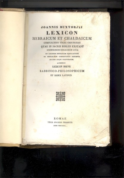 LEXICON HEBRAICUM ET CHALDAICUM COMPLECTENS VOCES OMNIMODAS QUAE IN SACRIS …