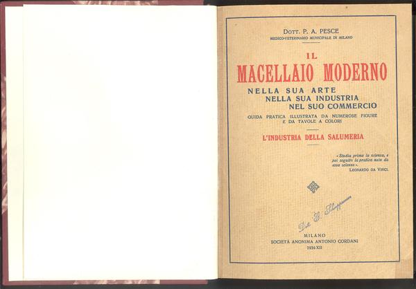 IL MACELLAIO MODERNO NELLA SUA ARTE NELLA SUA INDUSTRIA NEL …