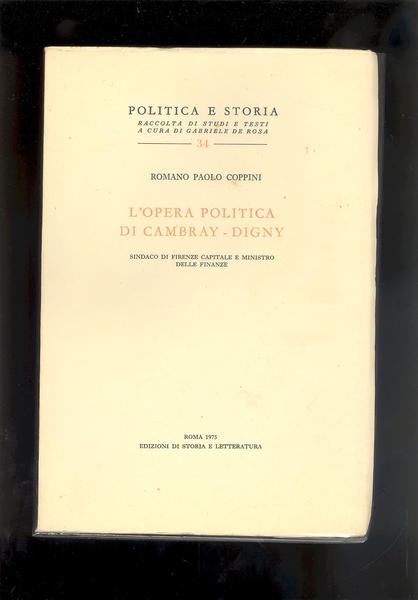 L'OPERA POLITICA DI CAMBRAY-DIGNY