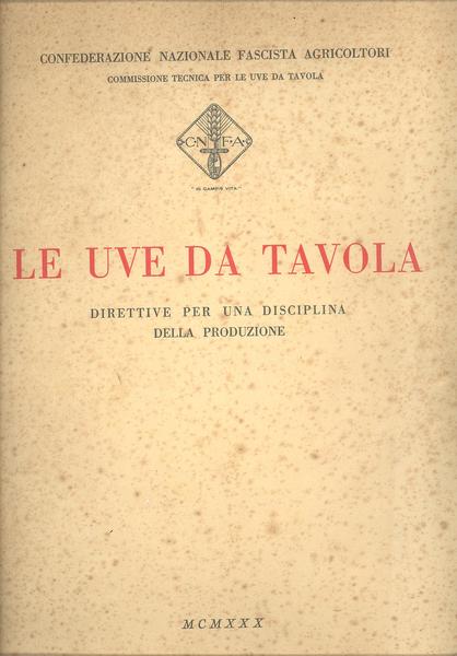 LE UVE DA TAVOLADIRETTIVE PER UNA DISCIPLINA DELLA PRODUZIONE.