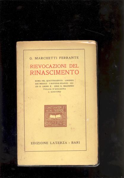 RIEVOCAZIONI DEL RINASCIMENTO