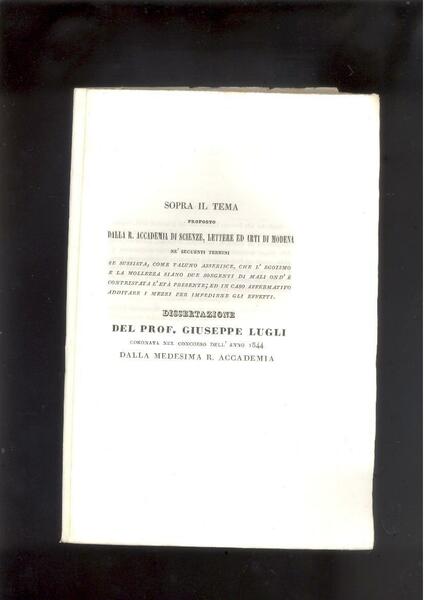 SOPRA IL TEMA PROPOSTO DALLA R. ACCADEMIA DI SCIENZE, LETTERE …