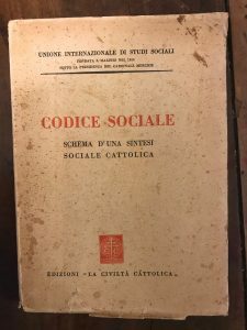 CODICE SOCIALE. SCHEMA D’UNA SINTESI SOCIALE CATTOLICA