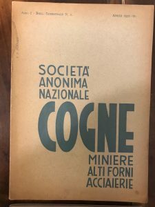 SOCIETA’ ANONIMA NAZIONALE COGNE. MINIERE, ALTI FORNI, ACCIAIERIE APRILE 1931