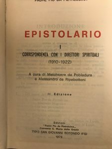 EPISTOLARIO I. CORRISPONDENZA CON I DIRETTORI SPIRITUALI (1910-1922)