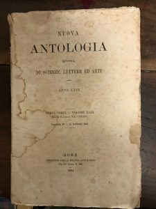 NUOVA ANTOLOGIA RIVISTA DI SCIENZE, LETTERE ED ARTI. VOLUME XLIX …