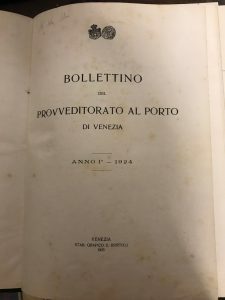 BOLLETTINO DEL PROVVEDITORATO AL PORTO DI VENEZIA- ANNO I. 1924