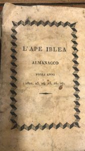 L’APE IBLEA. ALMANACCO PEGLI ANNI 1822 AL 1827