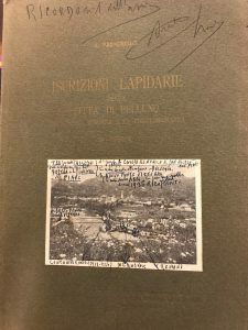 ISCRIZIONI LAPIDARIE DELLA CITTA’ DI BELLUNO DALL’EPOCA ROMANA ALLA CONTEMPORANEA. …