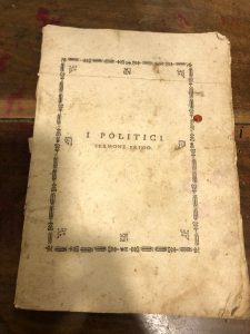 SERMONI CRITICI SOPRA LA LETTERATURA MODERNA. I POLITICI, SERMONE PRIMO
