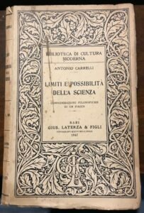 LIMITI E POSSIBILITA’ DELLA SCIENZA. CONSIDERAZIONI FILOSOFICHE DI UN FISICO