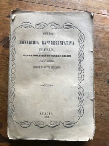 DELLA MONARCHIA RAPPRESENTATIVA IN ITALIA, SAGGI POLITICI DI CESARE BALBO …