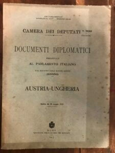 DOCUMENTI DIPLOMATICI PRESENTATI AL PARLAMENTO ITALIANO DAL MINISTRO DEGLI AFFARI …