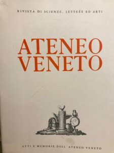 ATENEO VENETO RIVISTA DI SCIENZA, LETTERE ED ARTI ANNO 1986 …