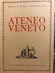 ATENEO VENETO 1988. VOL. 26- N.1-2. 176. ANNO ACCADEMICO.