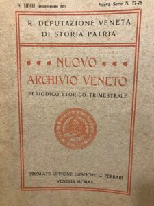 NUOVO ARCHIVIO VENETO. N. 117-118 GEN GIU 1920. NUOVA SERIE …