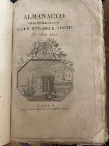 ALMANACCO PER LE PROVINCIE SOGGETTE ALL’I.R. GOVERNO DI VENEZIA PER …