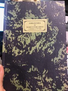 AMBASCERIA DI MARCO FOSCARINI A ROMA ( 1737-40) . ESTRATTO
