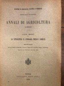 ANNALI DI AGRICOLTURA 1883. LA VITICOLTURA E L'ENOLOGIA PRESSO I …