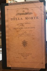 APPRESSAMENTO DELLA MORTE. CANTICA INEDITA DI GIACOMO LEOPARTDI PUBBLICATA CON …