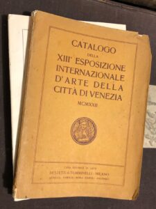 CATALOGO DELLA XIII ESPOSIZIONE INTERNAZIONALE D’ARTE DI VENEZIA, MCMXXII
