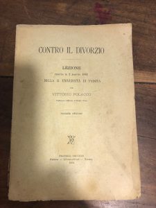 CONTRO IL DIVORZIO. LEZIONE TENUTA IL 2 MAGGIO 1892 NELLA …