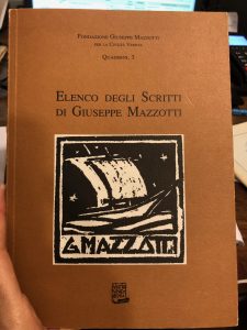 ELENCO DEGLI SCRITTI DI GIUSEPPE MAZZOTTI